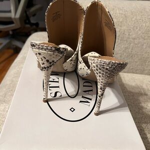 Steve Madden Snakeskin Heels - Black and Cream